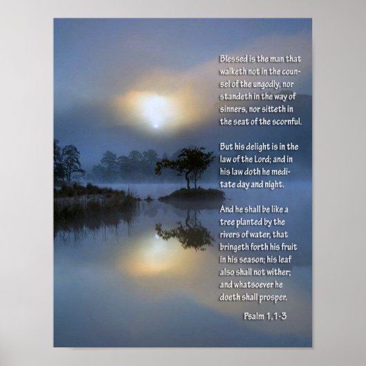 Psalm 1, 1-3 poster (Voorkant)