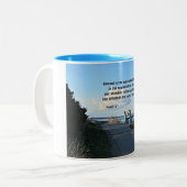 Psalm 1:1 Gezegeld is het man dat walketh niet... Tweekleurige Koffiemok (Voorkant links)