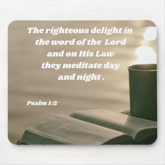 Psalm 1:2 gaat over de Bijbel van God Muismat (Voorkant)