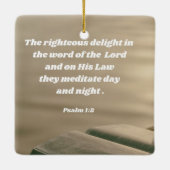 Psalm 1:2 Verse bijbel Keramisch Ornament (Achterkant)