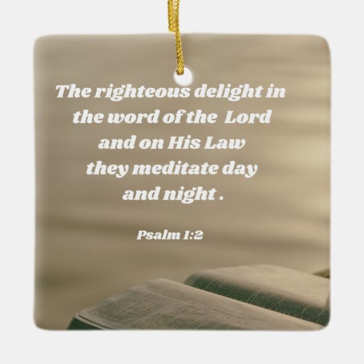 Psalm 1:2 Verse bijbel Keramisch Ornament (Voorkant)