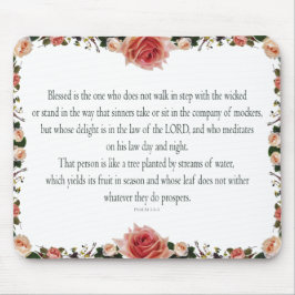 Psalm 1, Bloemrijke randen Kleurrijk Muismat