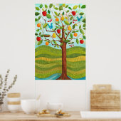 Psalm 1 - Boom beplant door rivieren van waterafdr Poster (Keuken)