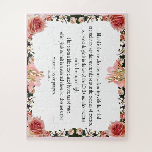 Psalm 1, dag en nacht van de wet, oogst zijn fruit legpuzzel (Verticaal)