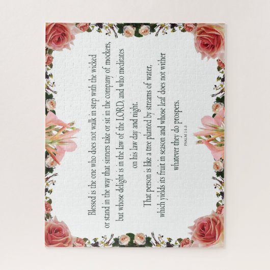 Psalm 1, dag en nacht van de wet, oogst zijn fruit legpuzzel (Verticaal)