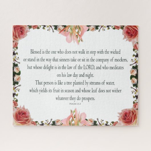 Psalm 1, dag en nacht van de wet, oogst zijn fruit legpuzzel (Horizontaal)