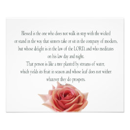 Psalm 1, dag en nacht, waterstromen, foto afdruk