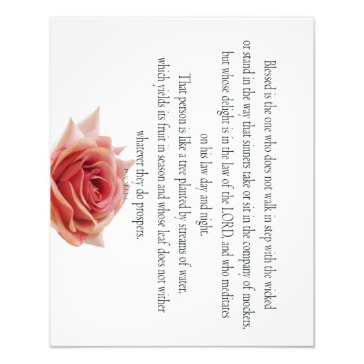 Psalm 1, dag en nacht, waterstromen, foto afdruk (Voorkant)