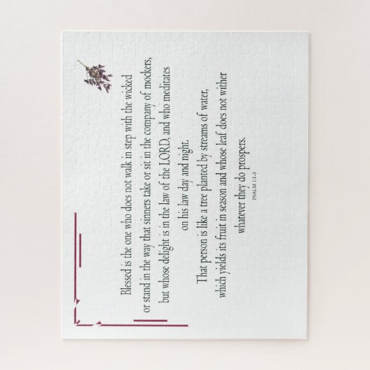 Psalm 1, dag en nacht, waterstromen, legpuzzel (Verticaal)