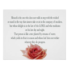 Psalm 1, dag en nacht, waterstromen, perfect poster