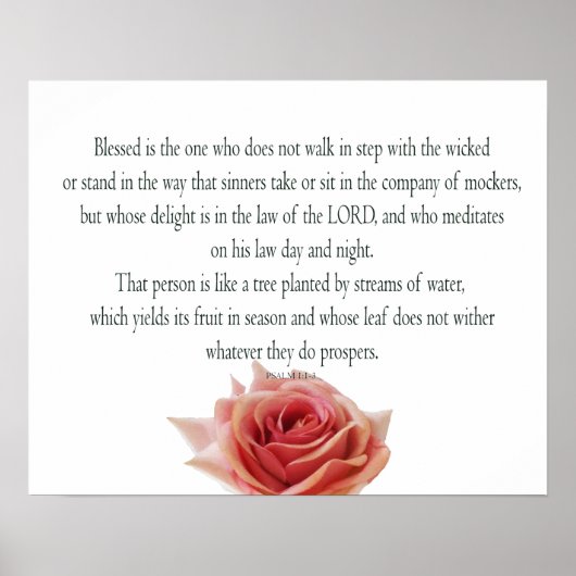 Psalm 1, dag en nacht, waterstromen, poster (Voorkant)