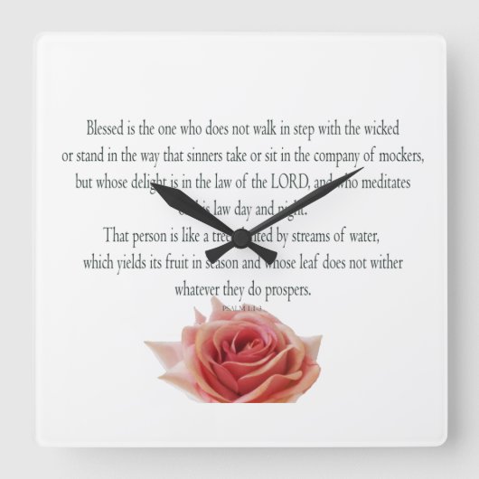 Psalm 1, dag en nacht, waterstromen, vierkante klok (Voorkant)