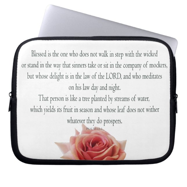 Psalm 1: De weg van de rechtvaardige Laptop Sleeve (Voorkant)