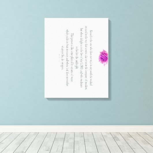 Psalm 1, Flower, Canvas Afdruk (Insitu (Houten vloer))