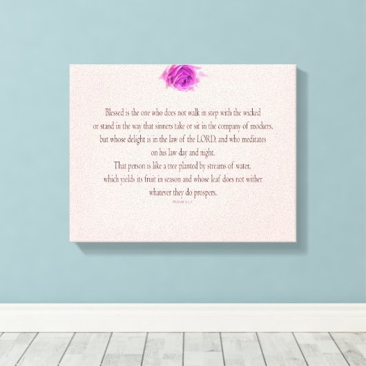 Psalm 1, Flower, Canvas Afdruk (Insitu (Houten vloer))