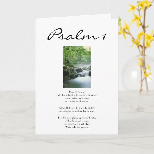 Psalm 1: Gelukkige verjaardag Kaart (Gele Bloem)