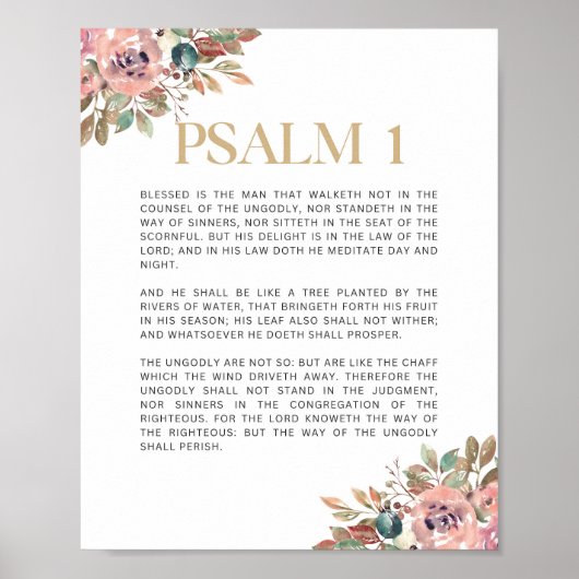 Psalm 1 Gezegend is het man Poster (Voorkant)