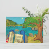 Psalm 1 in Hebreeuwse Bijbel Joodse Christelijke s (Staand voorkant)