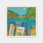 Psalm 1 in Hebreeuwse Bijbel Joodse Christelijke s Servet (Voorkant)