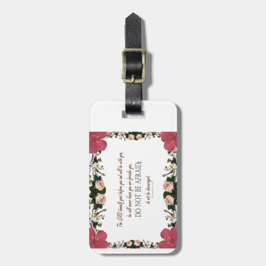 Psalm 1 Kunst - Gezegende Rechtvaardige met Bloemo Bagagelabel (Voorkant verticaal)