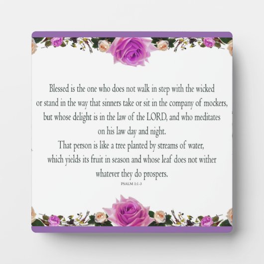 Psalm 1 Kunst - Gezegende Rechtvaardige met Bloemo Fotoplaat (Voorkant)