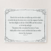 Psalm 1 Kunst - Gezegende Rechtvaardige met Bloemo Legpuzzel (Horizontaal)