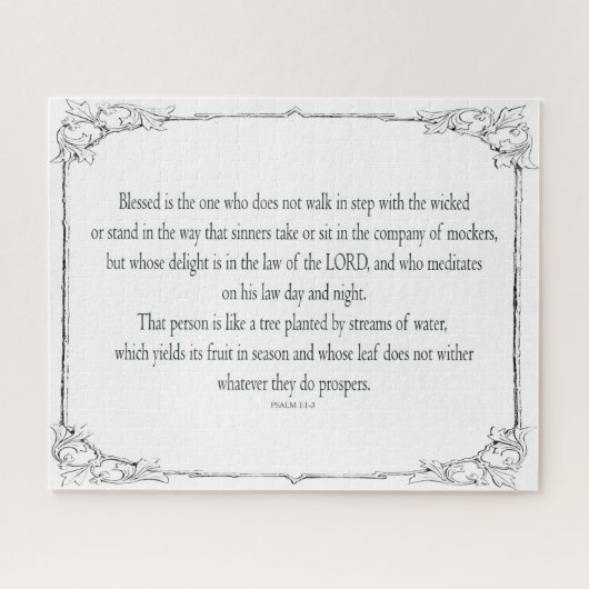 Psalm 1 Kunst - Gezegende Rechtvaardige met Bloemo Legpuzzel (Horizontaal)