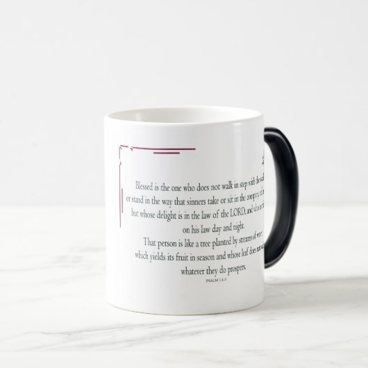 Psalm 1 Kunst - Gezegende Rechtvaardige met Bloemo Magische Mok (Voorkant rechts)