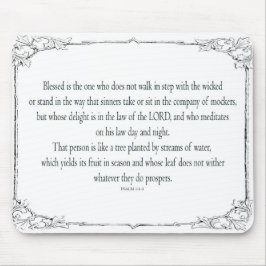 Psalm 1 Kunst - Gezegende Rechtvaardige met Bloemo Muismat