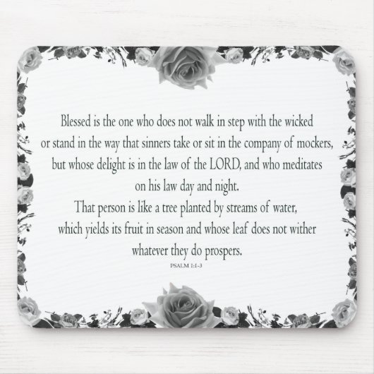 Psalm 1 Kunst - Gezegende Rechtvaardige met Bloemo Muismat (Voorkant)