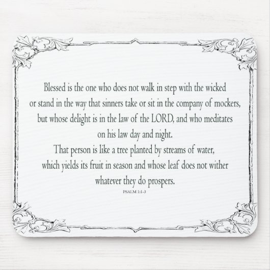 Psalm 1 Kunst - Gezegende Rechtvaardige met Bloemo Muismat (Voorkant)