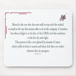 Psalm 1 Kunst - Gezegende Rechtvaardige met Bloemo Muismat