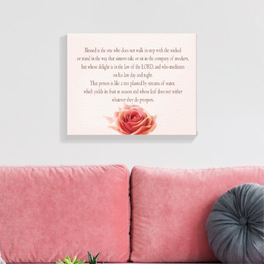 Psalm 1, Law day and Night, Streams of Waters, Canvas Afdruk (Insitu (Woonkamer))