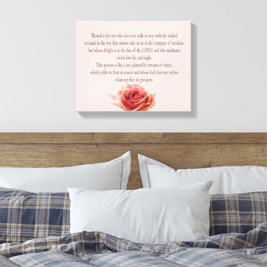 Psalm 1, Law day and Night, Streams of Waters, Canvas Afdruk (Insitu (Slaapkamer))