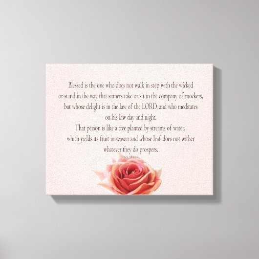 Psalm 1, Law day and Night, Streams of Waters, Canvas Afdruk (Voorkant)