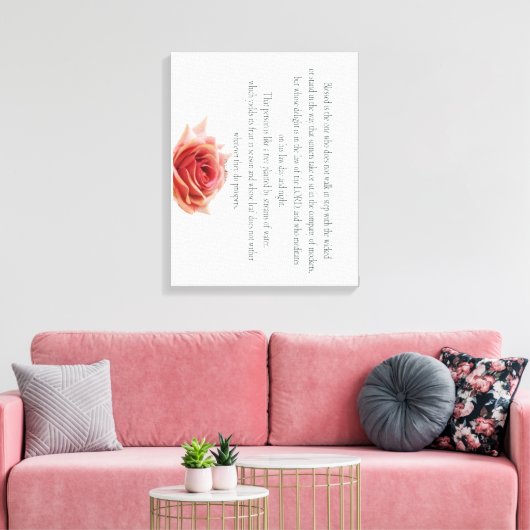 Psalm 1, Law day and Night, Streams of Waters, Canvas Afdruk (Insitu (Woonkamer))