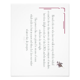 PSALM 1 loopt niet stapsgewijs met het geschopt Foto Afdruk