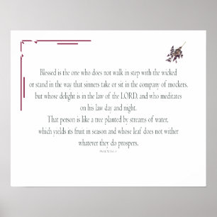 PSALM 1 loopt niet stapsgewijs met het geschopt Poster