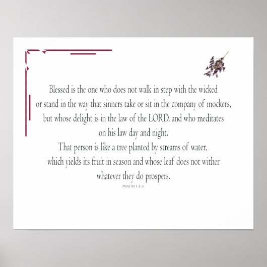 PSALM 1 loopt niet stapsgewijs met het geschopt Poster (Voorkant)