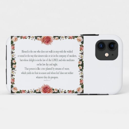 Psalm 1 met ventilatorgrenzen Case-Mate iPhone case (Achterkant (horizontaal))