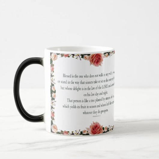 Psalm 1 met ventilatorgrenzen magische mok (Links)