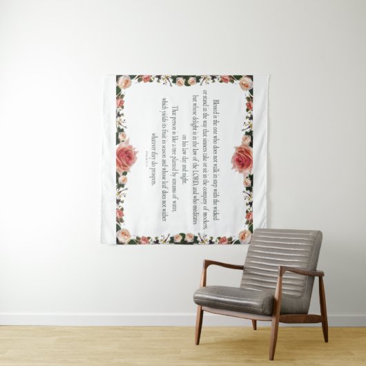 Psalm 1 met ventilatorgrenzen wandkleed (In Situ (horizontaal))