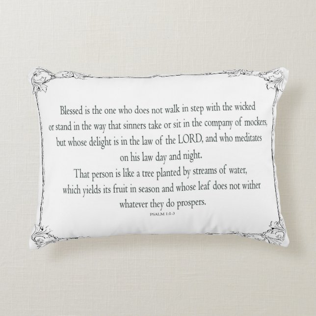 Psalm 1, niet stapsgewijs met de schoppen meegaat; accent kussen (Voorkant)