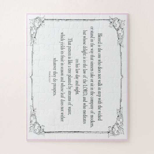 Psalm 1, niet stapsgewijs met de schoppen meegaat; legpuzzel (Verticaal)