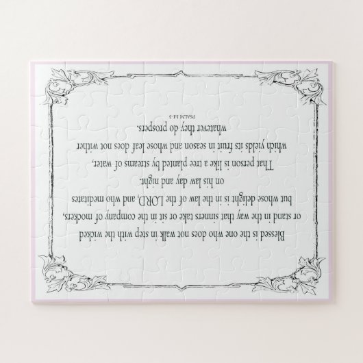 Psalm 1, niet stapsgewijs met de schoppen meegaat; legpuzzel (Horizontaal)