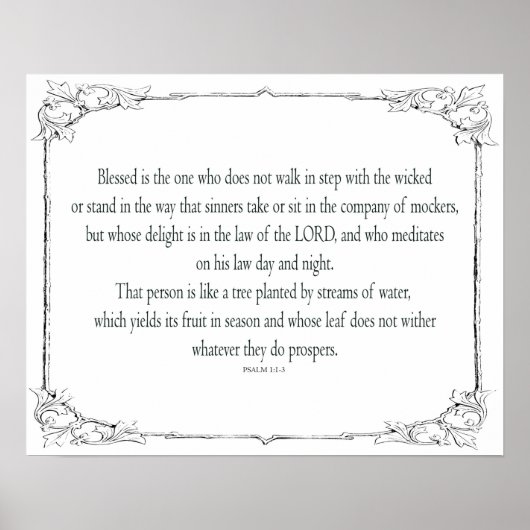 Psalm 1, niet stapsgewijs met de schoppen meegaat; poster (Voorkant)