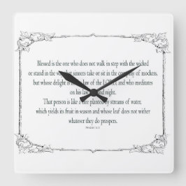 Psalm 1, niet stapsgewijs met de schoppen meegaat; vierkante klok