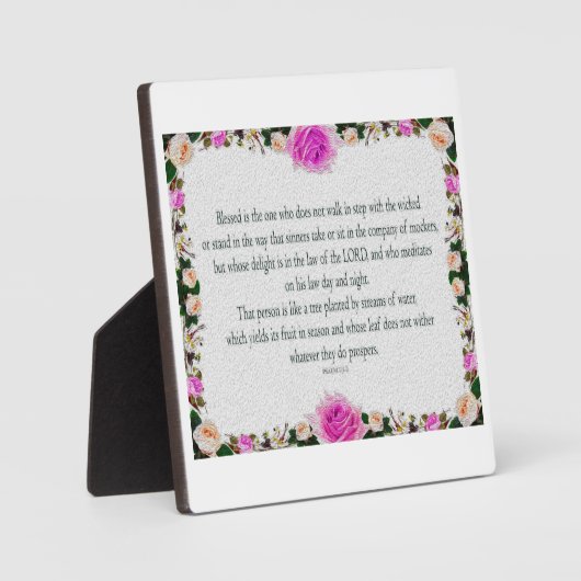 Psalm 1, olieschilderend effect Paarse Floral Fotoplaat (Voorkant)