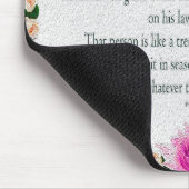 Psalm 1, olieschilderend effect Paarse Floral Muismat (Hoek)