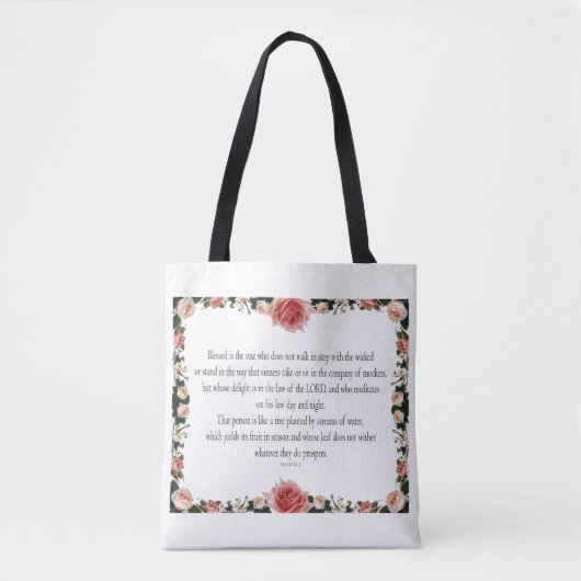 Psalm 1, ontwerp van de ventilatorgrens, rendement tote bag (Voorkant)